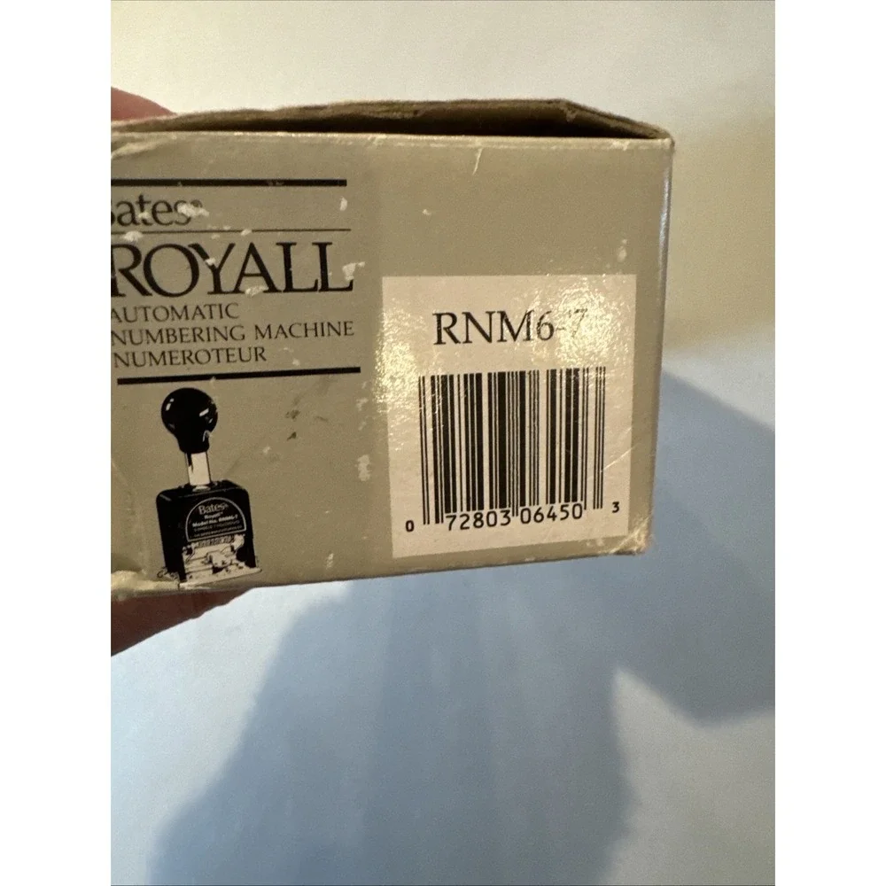 Vintage Bates Royall Numbering Machine Model RNM6-7 NIP